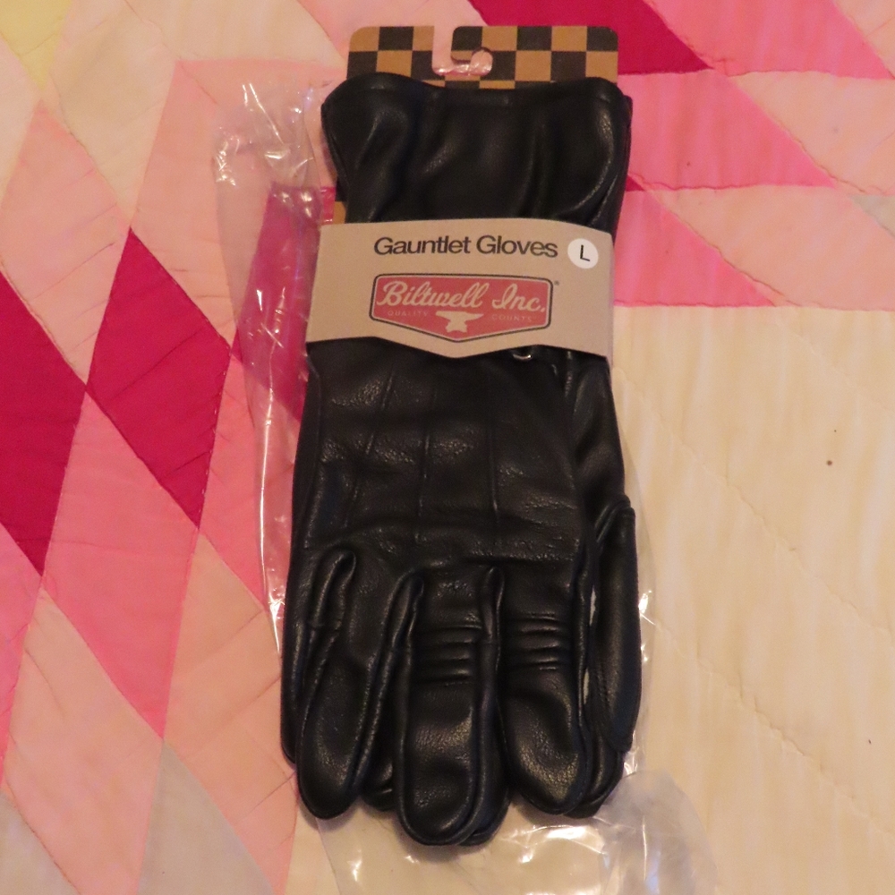 Biltwell gauntlet motorcycle gloves leather Large
